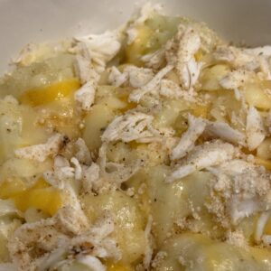cauliflower crab au gratin